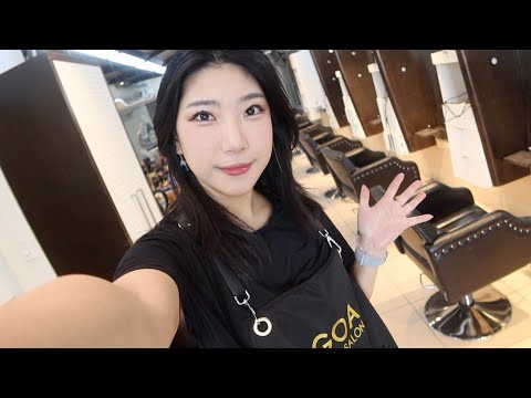follow me to work at the salon