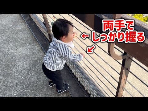 【高所恐怖症】高いところが怖いのか足が前に出ない赤ちゃん