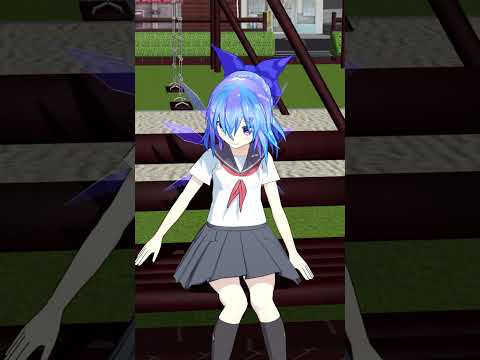 ベンチに座るチルノ