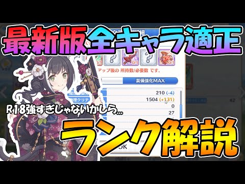 【ランク１８実装】最新版全キャラ適正ランク解説！ランク１８強すぎな件。。。【プリコネＲ】【ランク】