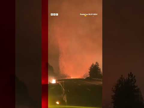 'Fire devils' spotted as California wildfire doubles in size. #ParkFire #Wildfire #BBCNews