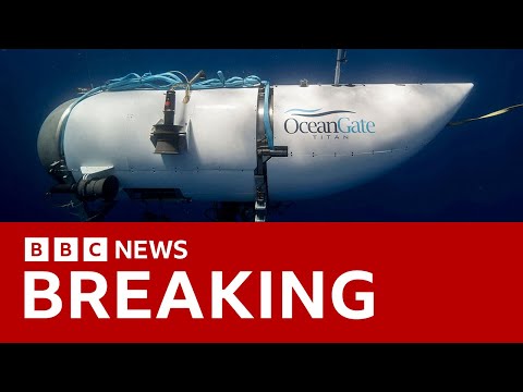 Debris found near Titanic wreck in search for missing sub - BBC News