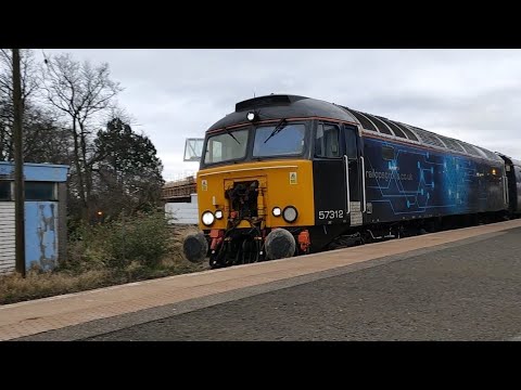 *Rare* Class 57 With Barrier Coaches Pass Through Kirkcaldy