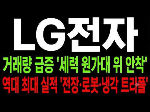 [lg전자 주가 <strong>전망</strong>] 역대 최대 실적! 거래량 네 배 세력 움직임 <strong>분석</strong>