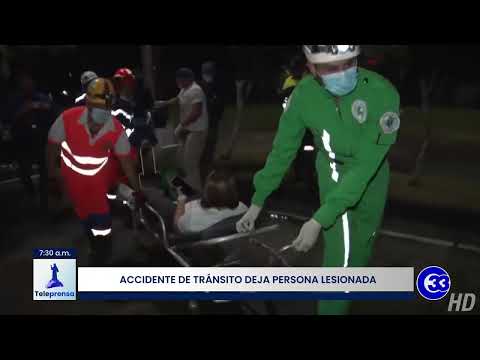 #Teleprensa33 | Motociclista lesionada en accidente de tránsito