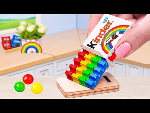 Mini Rainbow Kinder Cake | Best Yummy Mini Rainbow Chocolate Cake Decorating Ideas