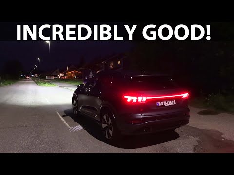 Audi Q6 e-tron LED Matrix headlights test