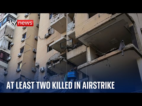 Hezbollah shows Sky News the site of an airstrike in Beirut suburb | Israel-Hezbollah conflict