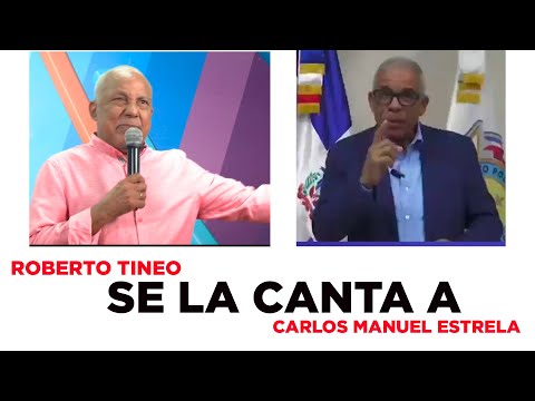Roberto Tineo barre el piso con el periodista, Carlos Manuel Estrella. escucha todo lo que le dice