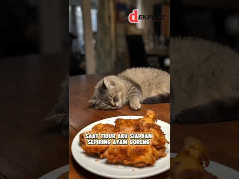 kucingku suka ayam goreng #kucing #kucinggemoy #kucinglucu #anomali #viral
