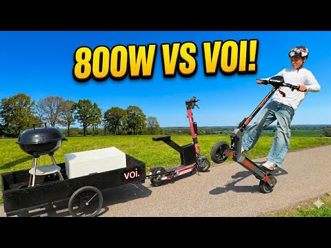 I Tested My Custom VOI Trailer Against a Monster Scooter! (800W vs 350W)