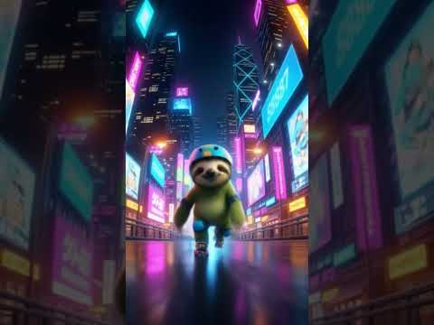 #DreamScreenAI / Scating sloth so cute #shorts