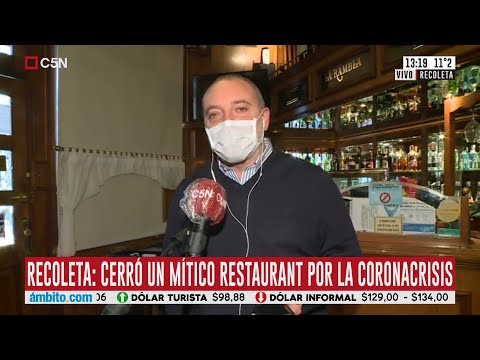 Recoleta: cerró un mítico restaurant por la crisis del coronavirus