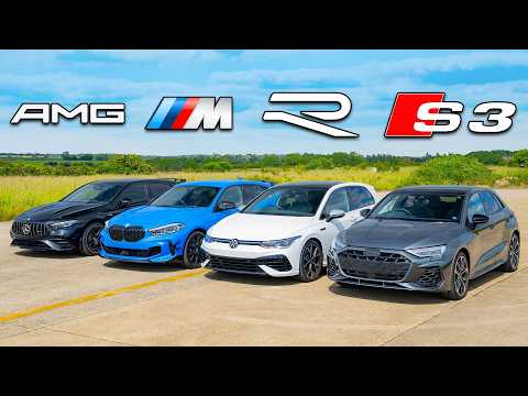 Hot Hatch Showdown: Audi S3 vs. Mercedes A35 vs. BMW M135i vs. VW Golf R