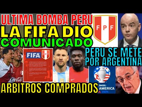 ATENCIÓN LA FIFA SACÓ A ARGENTINA POR RECLAMO DE PERÚ ÁRBITROS COMPRADOS EN COPA AMÉRICA SORPRENDE