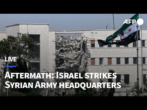 🔴LIVE: Aftermath of Israeli strikes on the Syrian Army headquarters | AFP