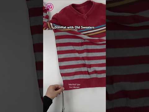 DIY Hat with Old Sweaters ♻️#diy #recycle