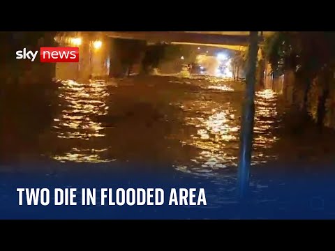 Two die after Mercedes driven into flooded area in Merseyside
