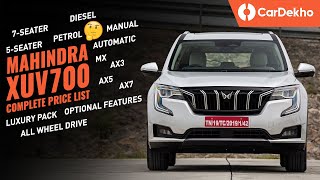 Mahindra XUV700 Price In India: COMPLETE PRICE LIST 5-seater & 7-seater | ये SAFARI से सस्ती कैसे?