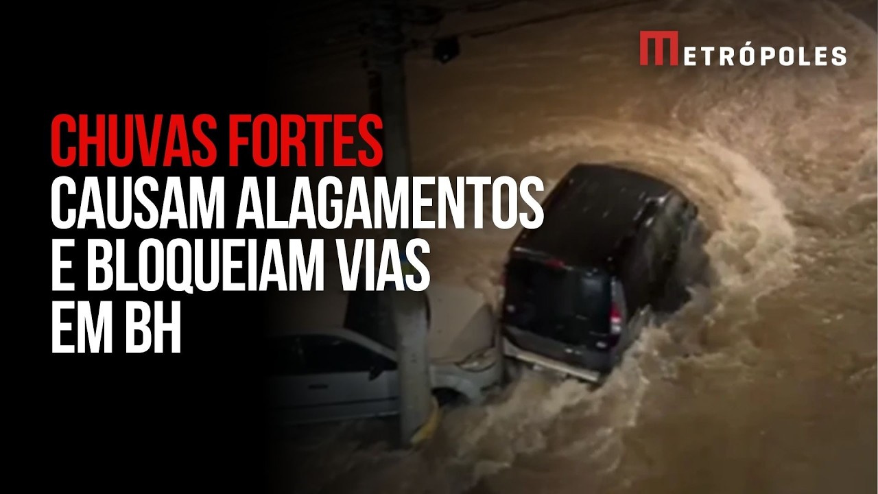 Fortes chuvas provocam alagamentos e transtornos em BH
