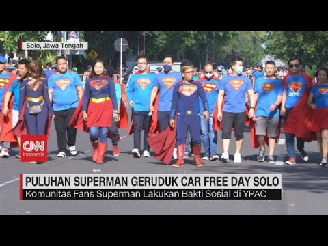 Puluhan Superman Geruduk Car Free Day Solo