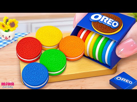 💙Amazing Rainbow OREO Cake Recipe💙Colorful Miniature Oreo Cookie Decorating ASMR | Mina Sweet Baking