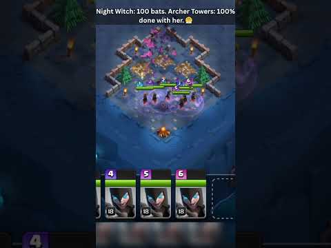 3 Archer Towers vs Night Witch – Batstorm Begins! 🦇🤣 #shorts #clashofclans #gaming #shortvideo #new