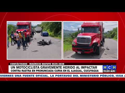 Gravemente herido motociclista por ir rebasando en Cucuyagua, Copán