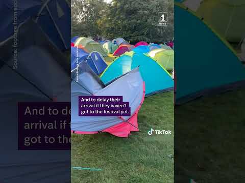 Festival tents fly as Storm Lilian hits UK