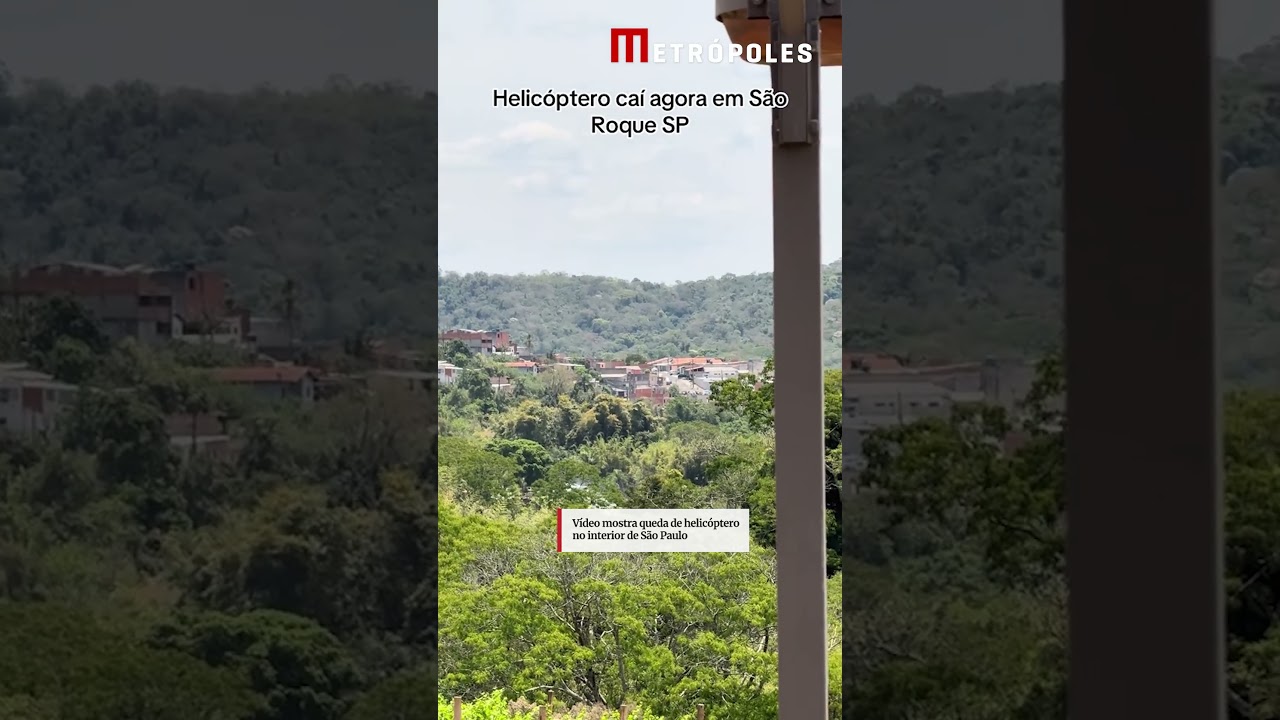 Vídeo mostra queda de helicóptero no interior de São Paulo