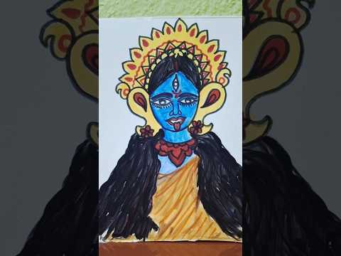 Maa Kali Drawing 🙏#shortsfeed #drawing #art #kali