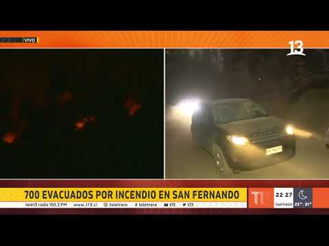 Alerta Roja por incendio forestal en San Fernando: 700 personas han sido evacuadas