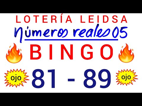 Que PALÉ..! (( 81 - 89 )) BINGO de HOY loteria LEIDSA de HOY / NÚMEROS de DINERO para HOY que SALEN
