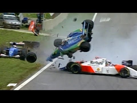 Martin Brundle Escapes Four Car Pile-up  | 1994 Brazilian Grand Prix