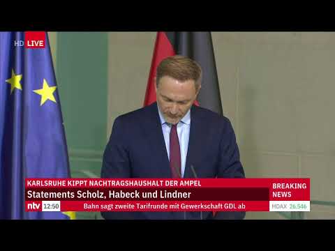 LIVE: Scholz, Habeck und Lindner zum Urteil des Bundesverfassungsgerichtes über Klimarücklagen