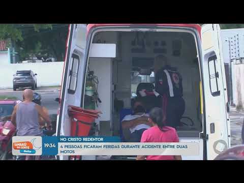 4 Pessoas ficam feridas durante acidente entre duas motos  - Tambaú da Gente Noite