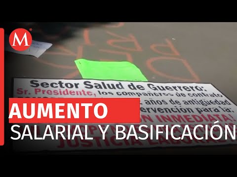 Personal médico de Guerrero protesta en Segob de CdMx por basificación y aumento de sueldo