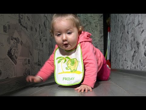 Cute Baby Crawling Fast to Dad - Baby's reaction to dad's voice