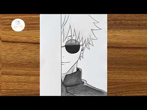 How to draw gojo satoru easy for beginners || anime drawing tutorial || Anime character drawing