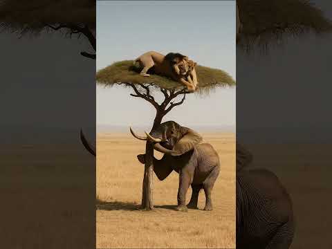 Angry Elephant Persistent Lions #short #AngryElephant #Persistent Lions #WildLife #Elephant #Lion