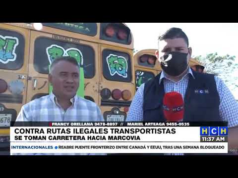 ¡Contra rutas y buses ilegales! Transportistas de Cedeño-Choluteca se toman carretera hacia Marcovia