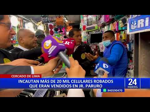 Cercado de Lima: Realizan operativo contra venta de celulares y laptops robados