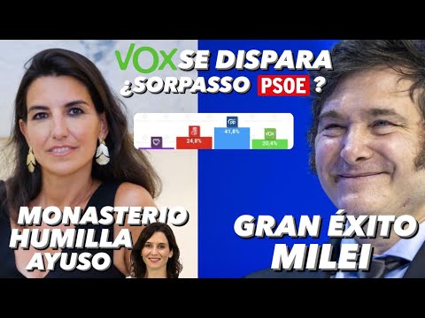 ¡VOX SE DISPARA, ¿SORPASSO al PSOE?, MONASTERIO HUMILLA a AYUSO Y GRAN ÉXITO de MILEI!