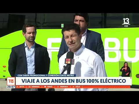 Con tarifa promocional y conexión al Metro: Viaje a Los Andes en bus 100% eléctrico