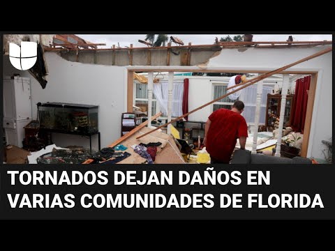 Imágenes de la destrucción que dejan varios tornados en Florida antes de que Milton tocara tierra