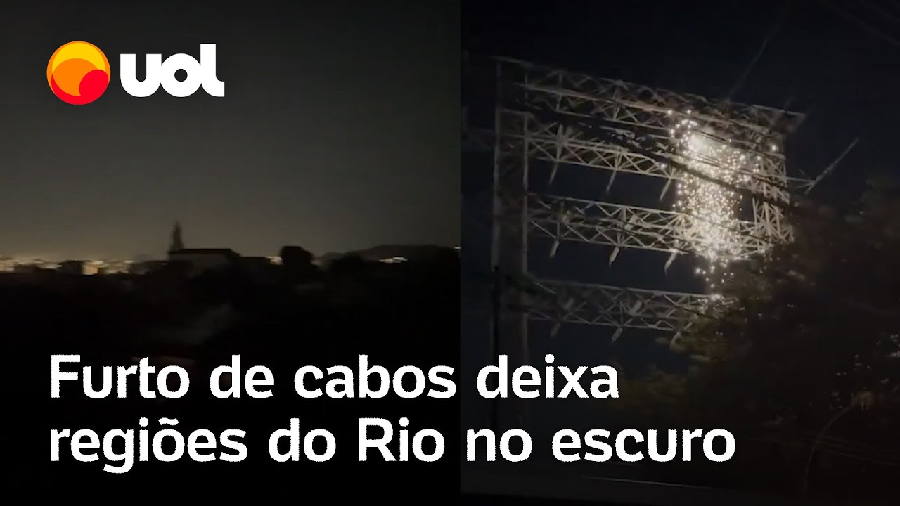 Furto de cabos causa incêndio em subestação e deixa partes do Rio no escuro veja vídeo