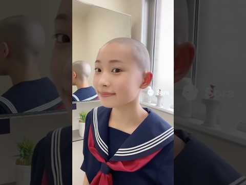 毎朝バリカンで髪を整える坊主女子中学生 #生成ai #坊主女子 #headshave