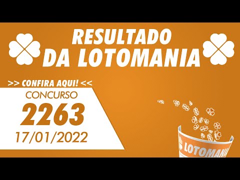 Resultado da Lotomania 2263 - Lotomania 17/01/2022