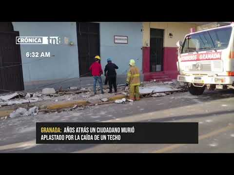 La caída de un techo casi provoca una tragedia en Granada