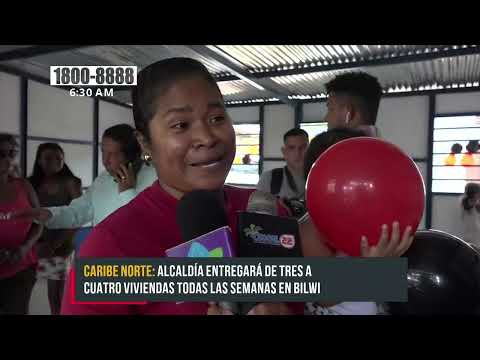 Alcaldía de Bilwi entrega primera vivienda solidaria - Nicaragua